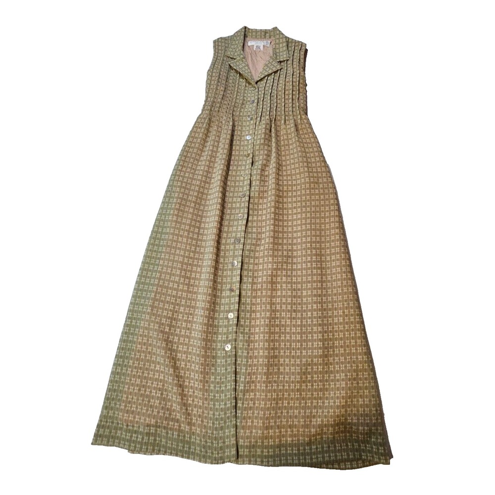 Donna Ricco New York Petite Button Up Prairie,Cottagecore Womens Dress SZ 4